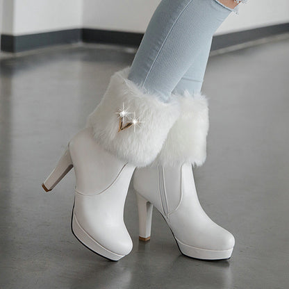 Booties hiver femme à talon Chunky