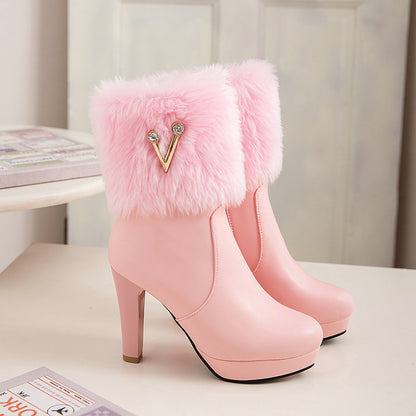 Booties hiver femme à talon Chunky