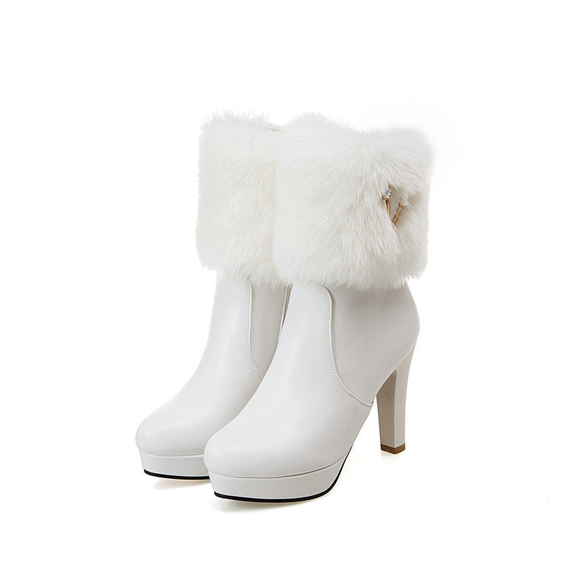 Booties hiver femme à talon Chunky