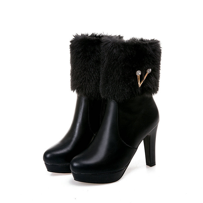 Booties hiver femme à talon Chunky