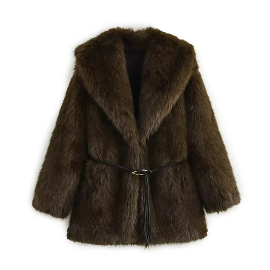 Manteau chaud en faux fur