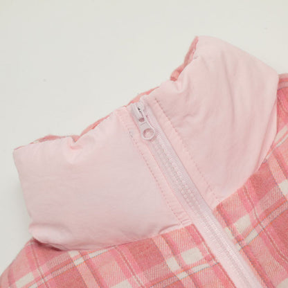 Manteau coton plaid élégant