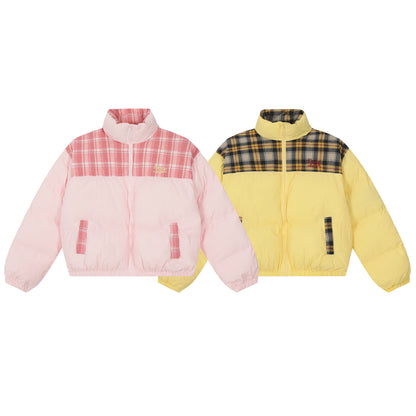 Manteau coton plaid élégant