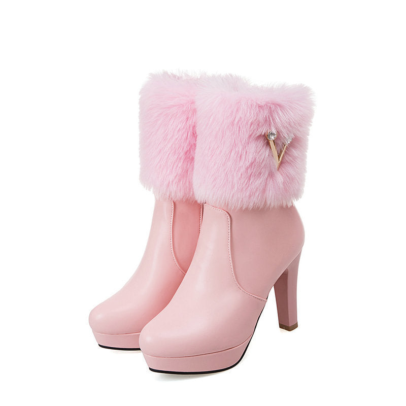 Booties hiver femme à talon Chunky