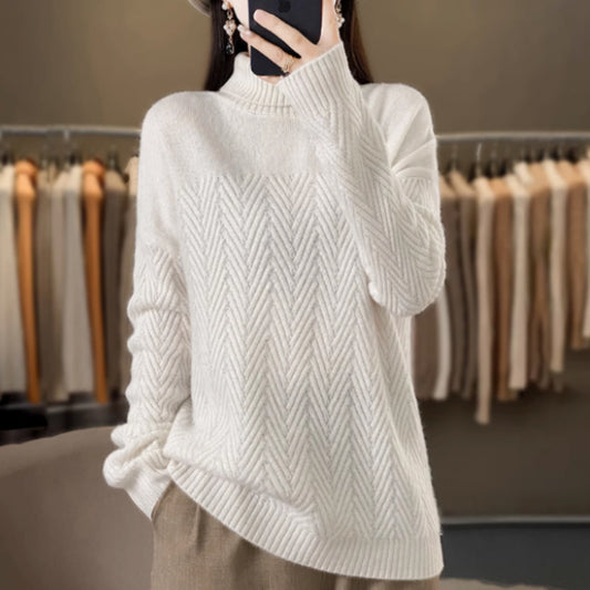 Pull pour femme en cachemire à col roulé