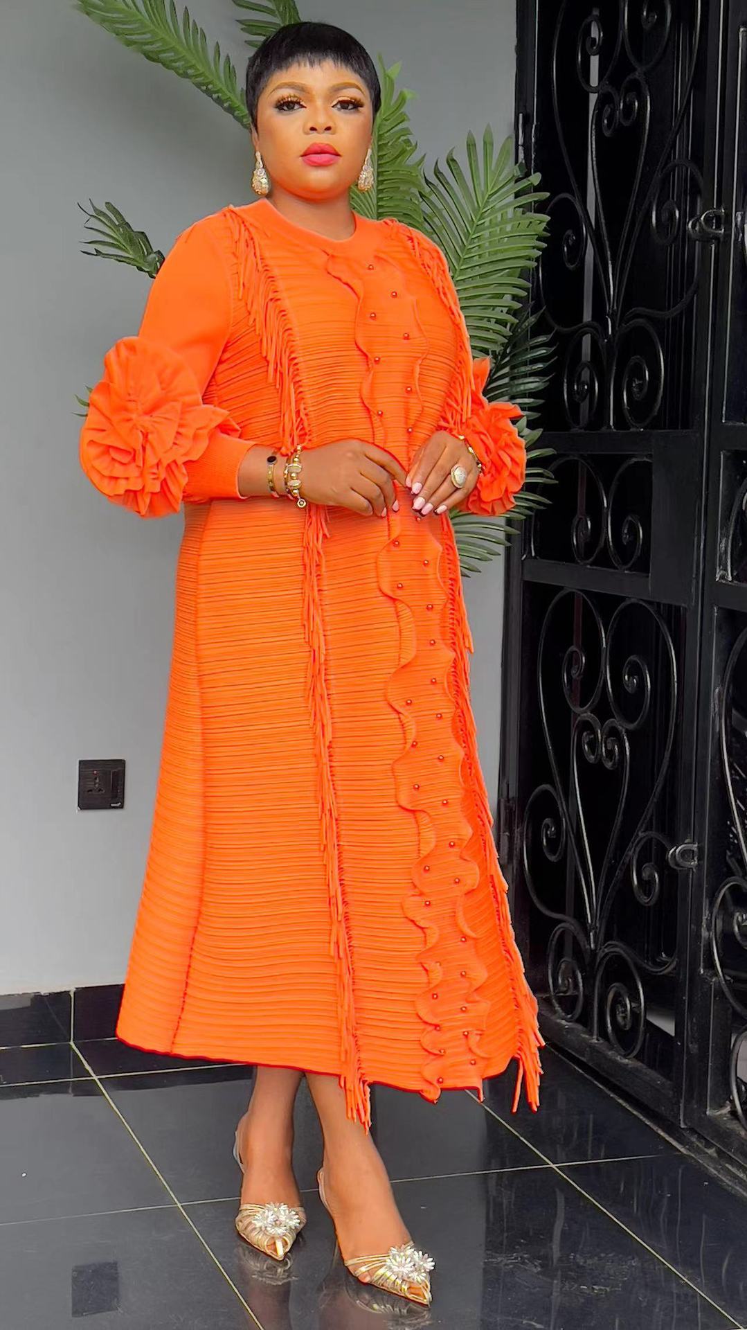 Robe africaine, manches longues