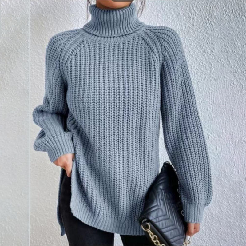 Pull épais en laine à col haut - Tendance mode